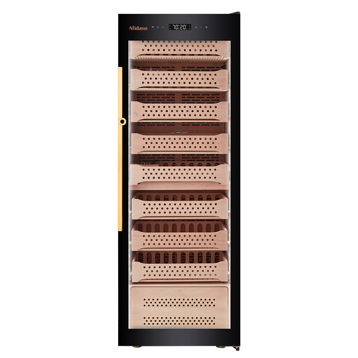 Afidano Gabinete humidor de puros de 1500 unidades exterior en acero, control de temperatura y humedad con panel táctil