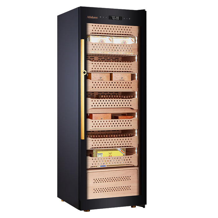 Afidano Gabinete humidor de puros de 1500 unidades exterior en acero, control de temperatura y humedad con panel táctil