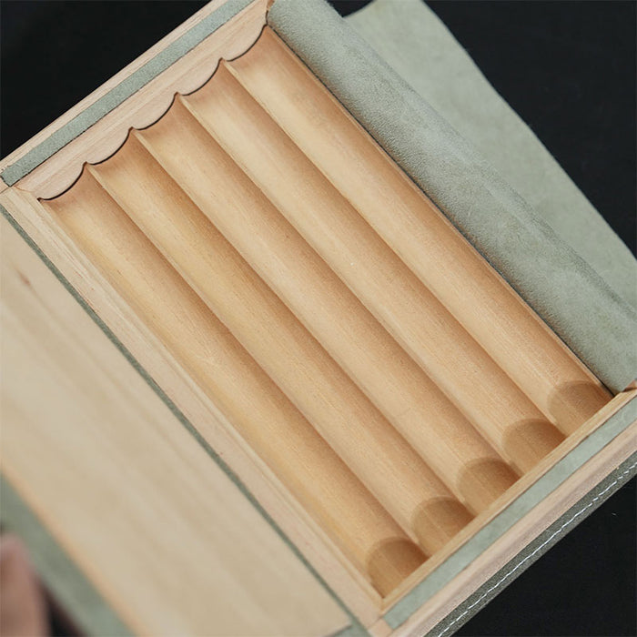 Afidano 5-Cigar Book-Style Portable Cigar Humidor – Premium Leather Travel Humidor