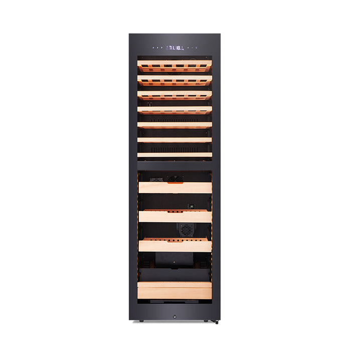 Afidano 42 Bottle & 1250 Cigar Dual Zone Combo Cabinet, Spanish Cedar Shelves & Glass Door Display